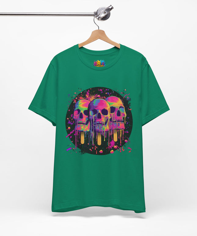 Triple Neon Skull Popsicle Splatter Tee