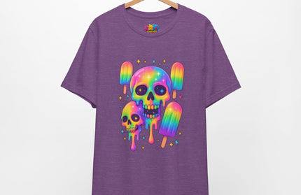 Rainbow Skull Popsicle Glitter Cosmic Goth Tee
