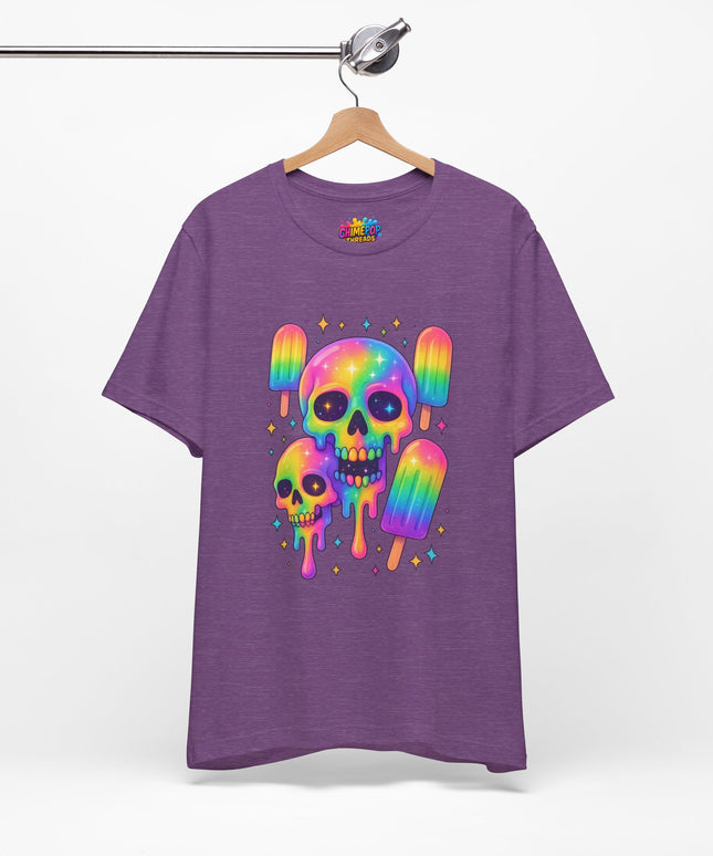Rainbow Skull Popsicle Glitter Cosmic Goth Tee
