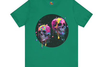 Neon Skull Drip Psychedelic Space Tee