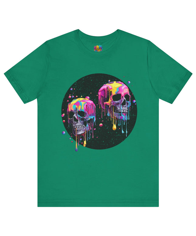 Neon Skull Drip Psychedelic Space Tee
