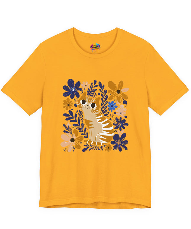 Orange Cat Floral Tee