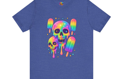 Rainbow Skull Popsicle Glitter Cosmic Goth Tee