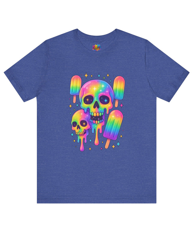 Rainbow Skull Popsicle Glitter Cosmic Goth Tee
