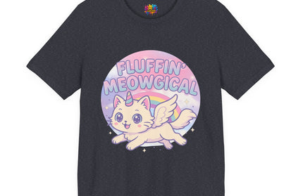 Fluffin Meowgical Goth Princess Cat Unicorn Rainbow Pastel T-Shirt