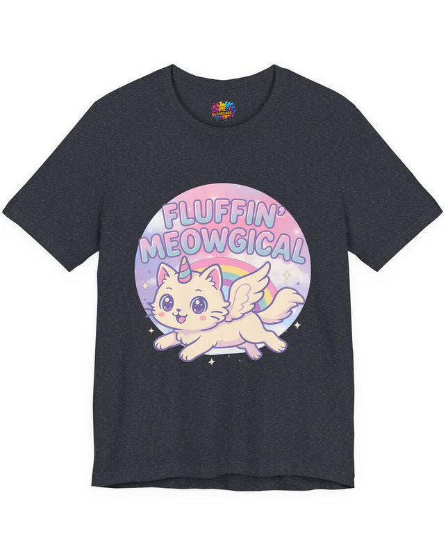 Fluffin Meowgical Goth Princess Cat Unicorn Rainbow Pastel T-Shirt