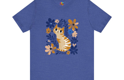 Orange Cat Floral Tee