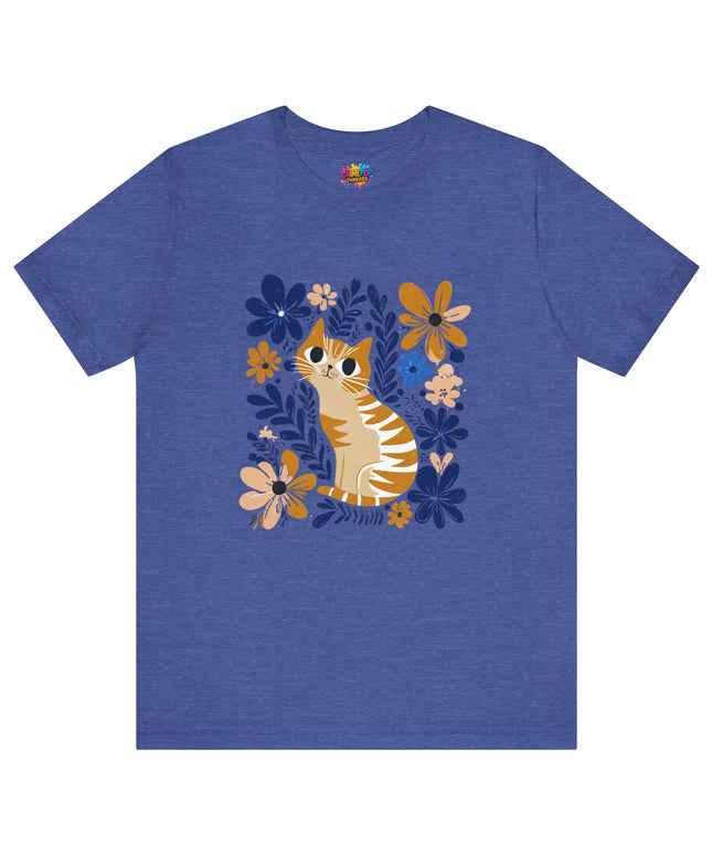 Orange Cat Floral Tee