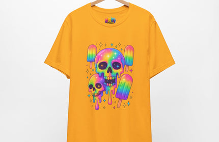 Rainbow Skull Popsicle Glitter Cosmic Goth Tee
