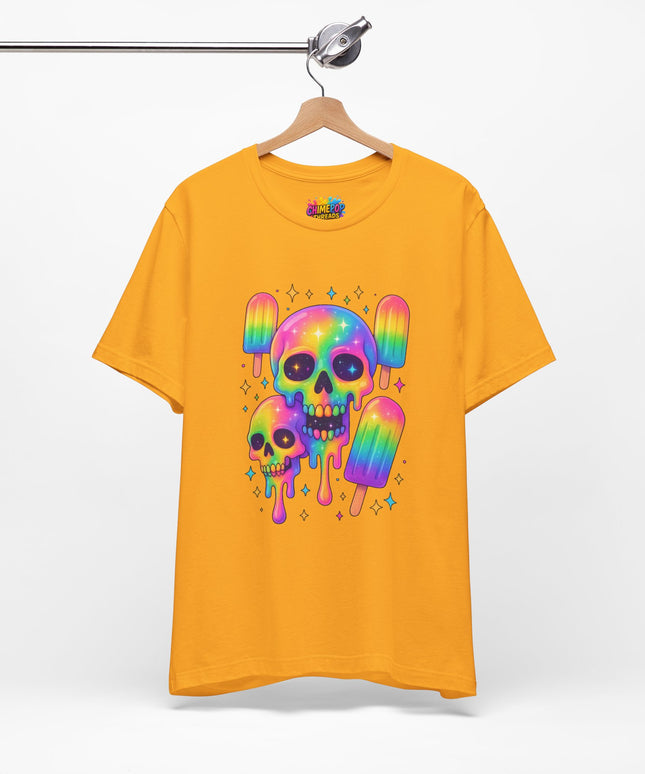 Rainbow Skull Popsicle Glitter Cosmic Goth Tee