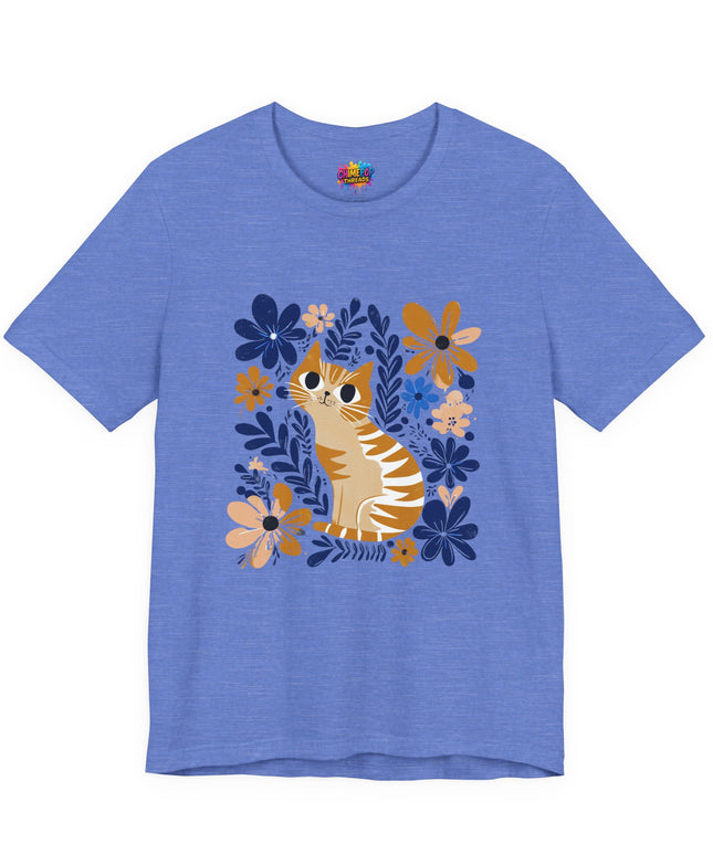 Orange Cat Floral Tee