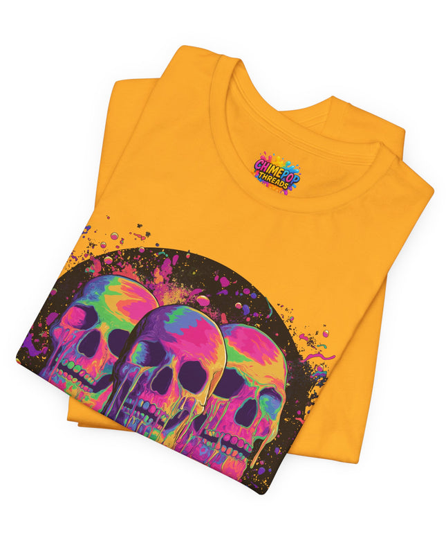 Triple Neon Skull Popsicle Splatter Tee