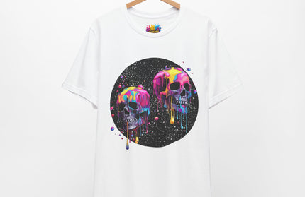 Neon Skull Drip Psychedelic Space Tee