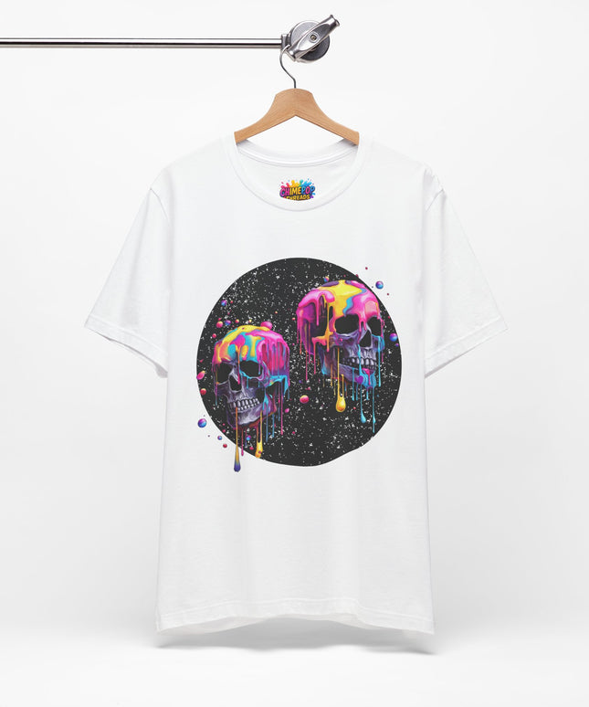 Neon Skull Drip Psychedelic Space Tee