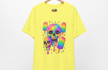 Rainbow Skull Popsicle Glitter Cosmic Goth Tee