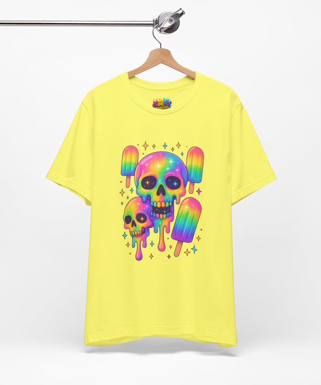 Rainbow Skull Popsicle Glitter Cosmic Goth Tee
