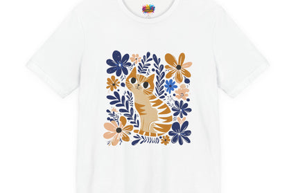 Orange Cat Floral Tee