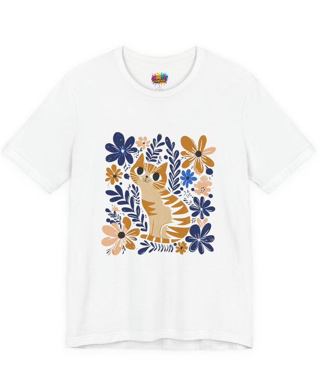 Orange Cat Floral Tee