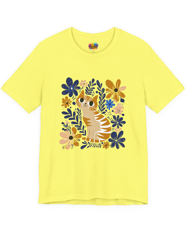 Orange Cat Floral Tee