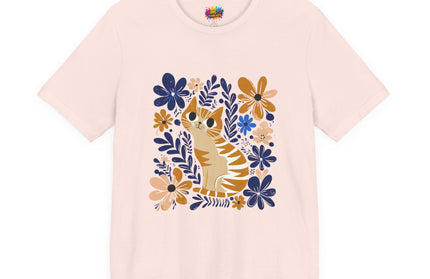 Orange Cat Floral Tee