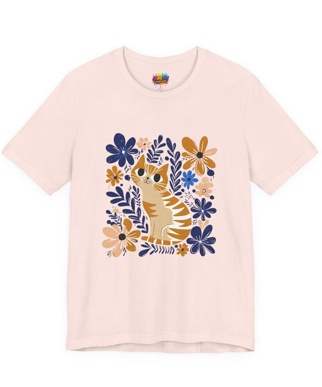 Orange Cat Floral Tee
