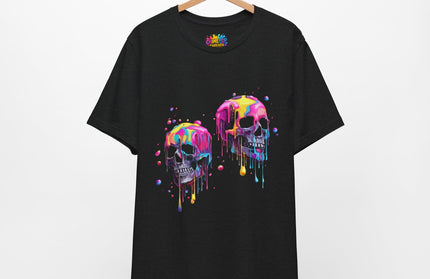 Neon Skull Drip Psychedelic Space Tee