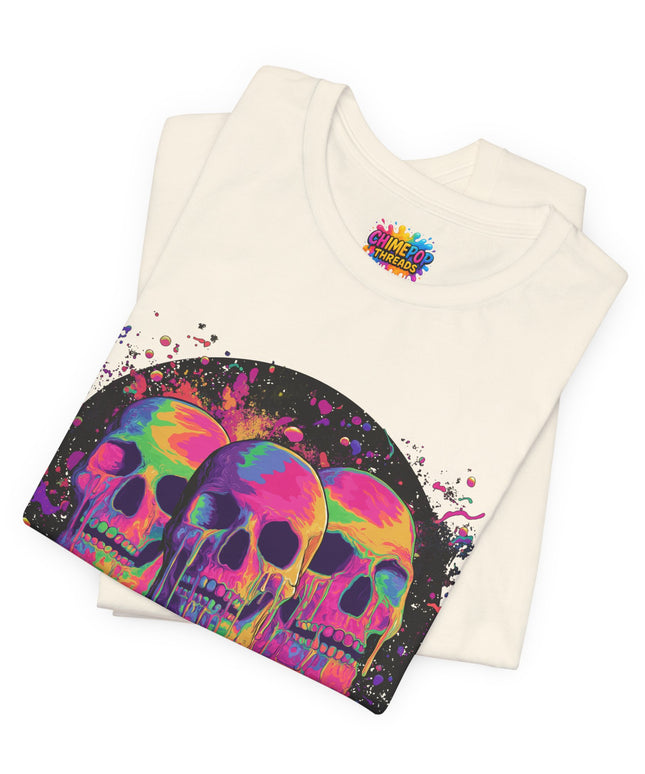 Triple Neon Skull Popsicle Splatter Tee