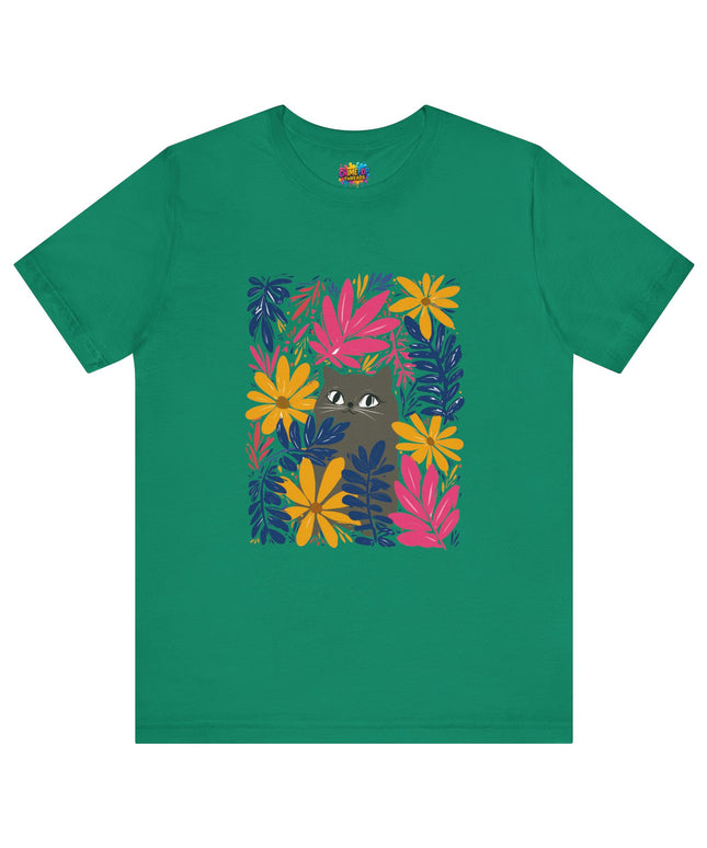 Gray Cat Floral Tee