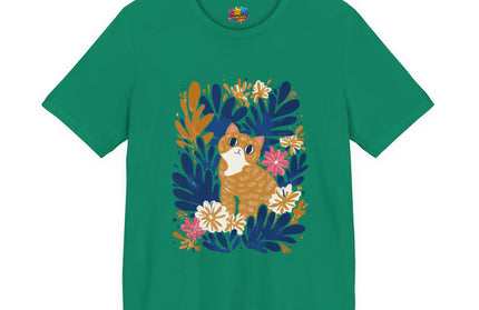 Tan Cat Floral Tee