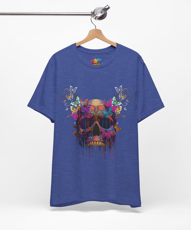 Ornate Skull Golden Butterfly Gothic Luxe Tee