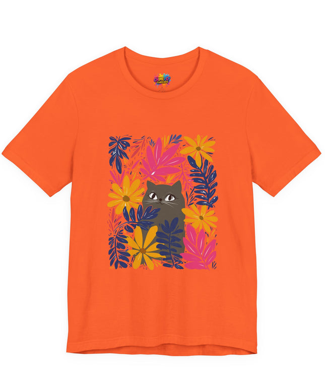 Gray Cat Floral Tee
