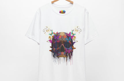 Ornate Skull Golden Butterfly Gothic Luxe Tee