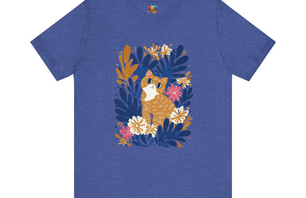 Tan Cat Floral Tee