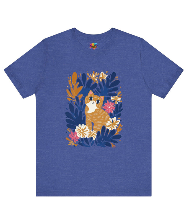 Tan Cat Floral Tee