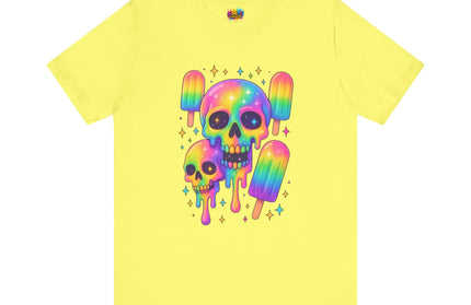 Rainbow Skull Popsicle Glitter Cosmic Goth Tee