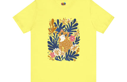 Tan Cat Floral Tee