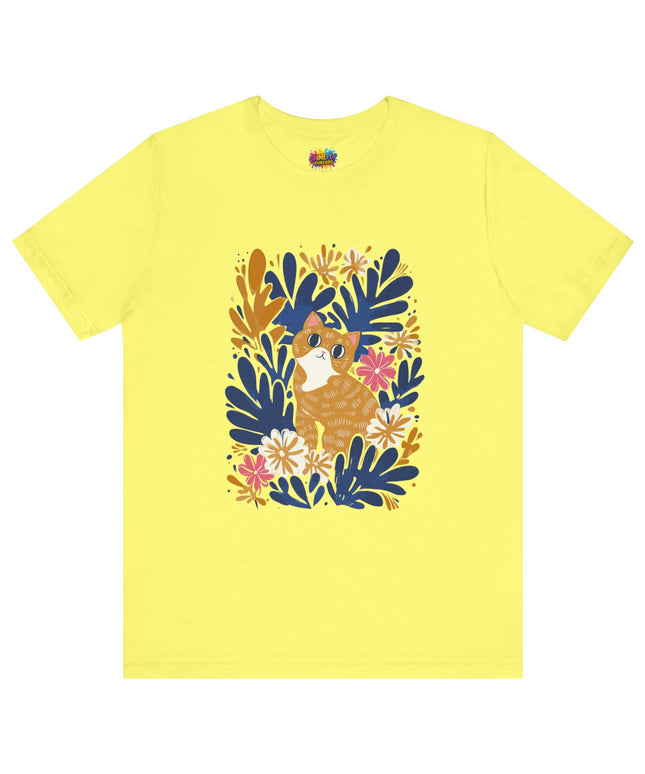 Tan Cat Floral Tee