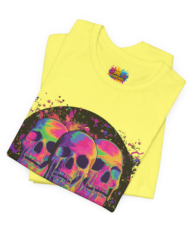 Triple Neon Skull Popsicle Splatter Tee