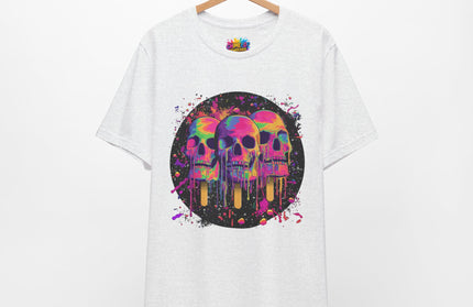 Triple Neon Skull Popsicle Splatter Tee