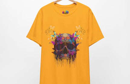 Ornate Skull Golden Butterfly Gothic Luxe Tee
