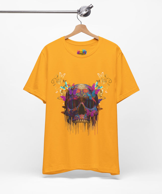 Ornate Skull Golden Butterfly Gothic Luxe Tee