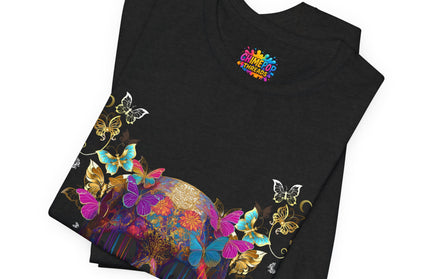 Ornate Skull Golden Butterfly Gothic Luxe Tee