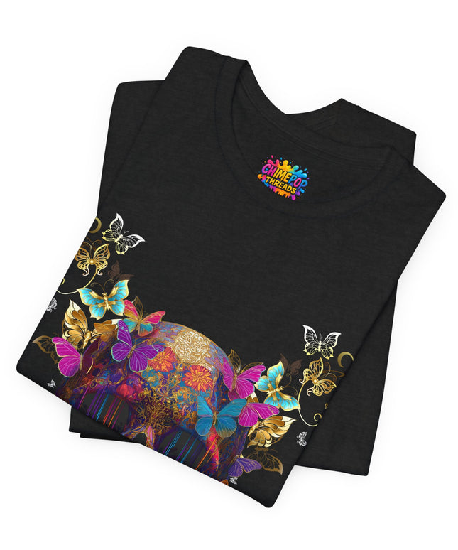 Ornate Skull Golden Butterfly Gothic Luxe Tee