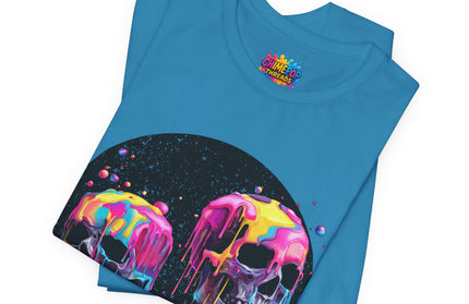 Neon Skull Drip Psychedelic Space Tee