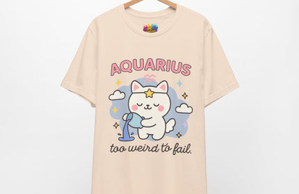 AQUARIUS ZODIAC – TOO WEIRD TO FAIL CAT TEE