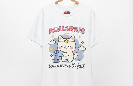 AQUARIUS ZODIAC – TOO WEIRD TO FAIL CAT TEE