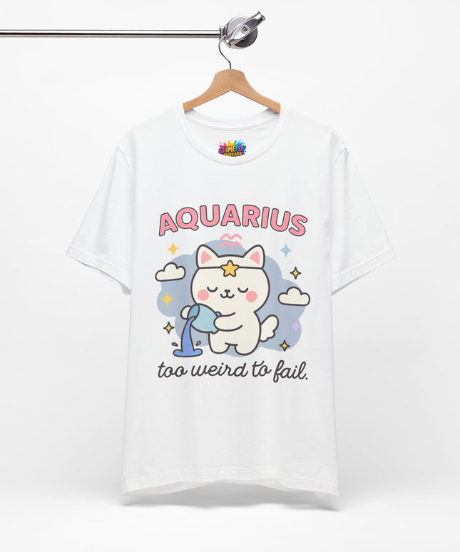 AQUARIUS ZODIAC – TOO WEIRD TO FAIL CAT TEE
