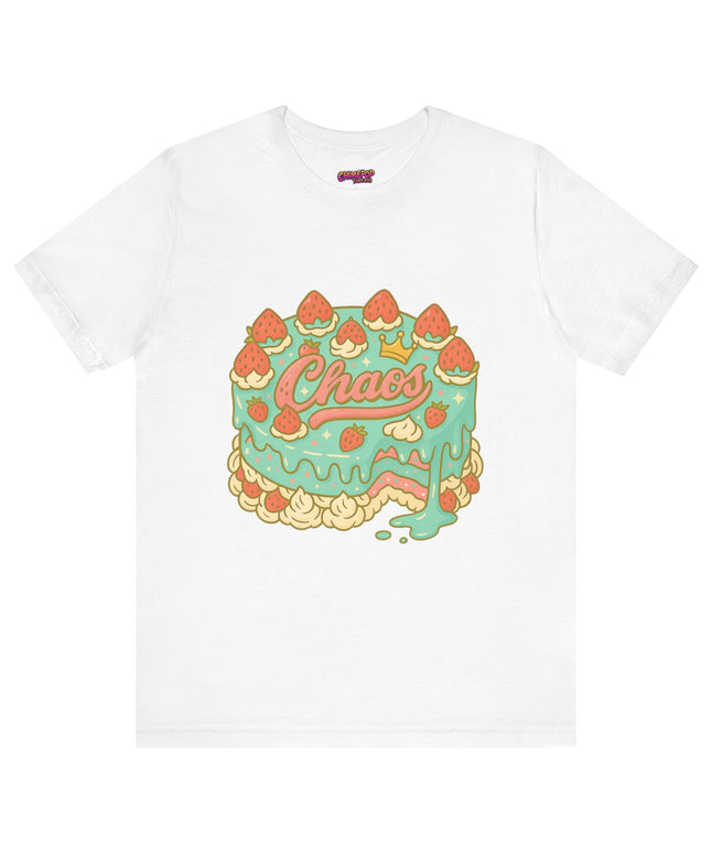 CHAOS BIRTHDAY CAKE GRAPHIC TEE