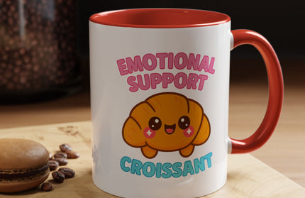 EMOTIONAL SUPPORT CROISSANT COZY MUG