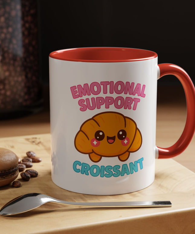 EMOTIONAL SUPPORT CROISSANT COZY MUG